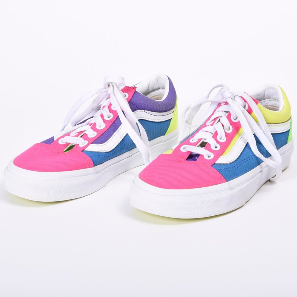 Vans, Kids, Old Skool, Bright Color Block, Sneaker, Size 4.5